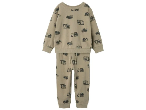 Name It sweatsæt pure cashmere med byggemaskiner